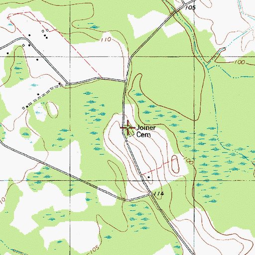 Topographic Map of Joiner Cemetery, SC
