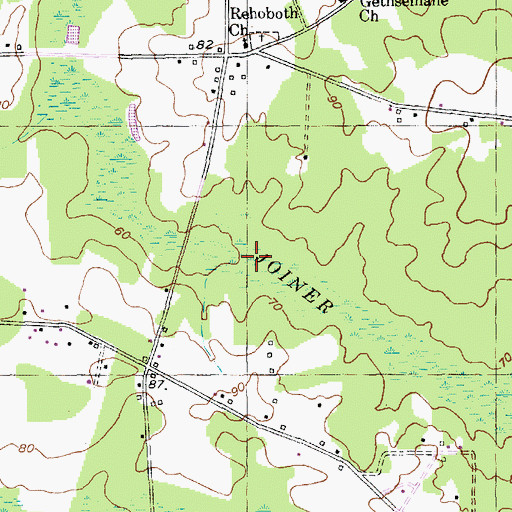 Topographic Map of Joiner Swamp, SC