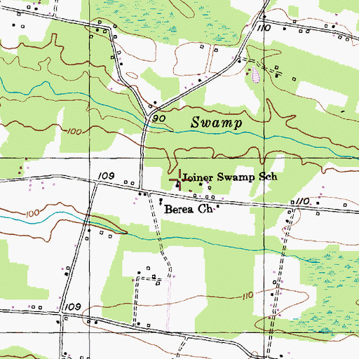 Topographic Map of Joiner Swamp School, SC