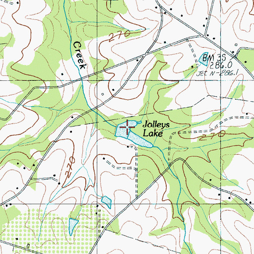 Topographic Map of Jolleys Lake, SC