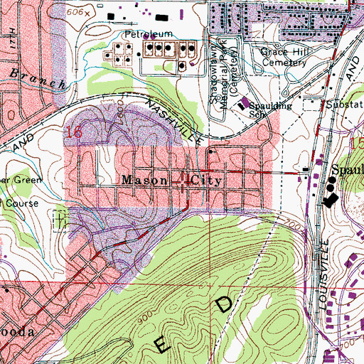 Topographic Map of Mason City, AL