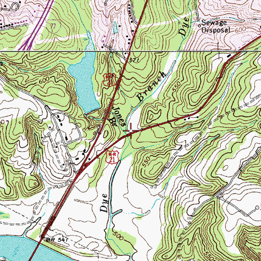 Topographic Map of Jones Branch, SC
