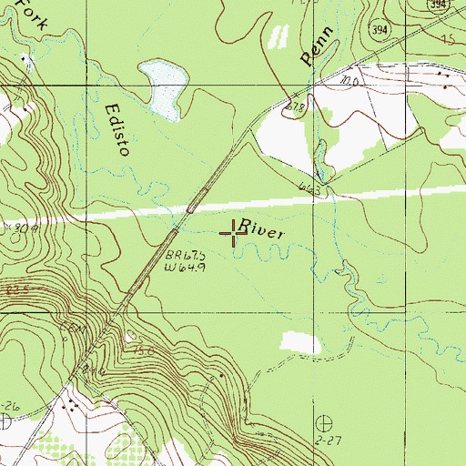 Topographic Map of Jones Bridge, SC