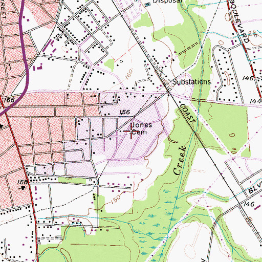 Topographic Map of Jones Cemetery, SC