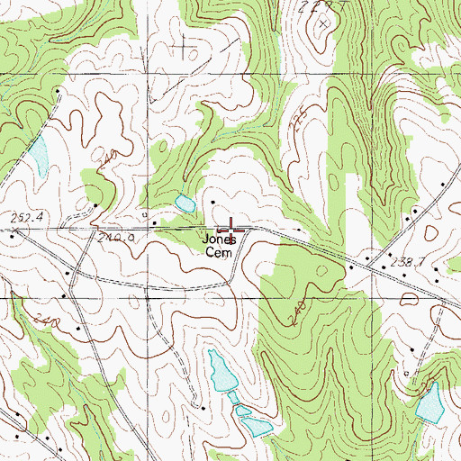 Topographic Map of Jones Cemetery, SC