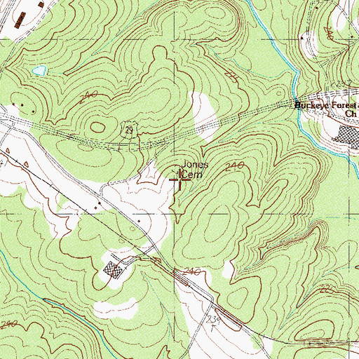 Topographic Map of Jones Cemetery, SC