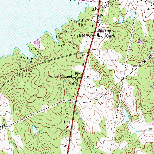 Topographic Map of Jones Chapel, SC