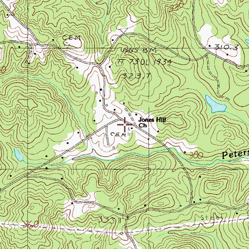 Topographic Map of Jones Hill Church, SC