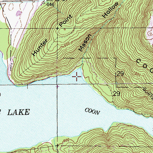 Topographic Map of Mason Hollow, AL