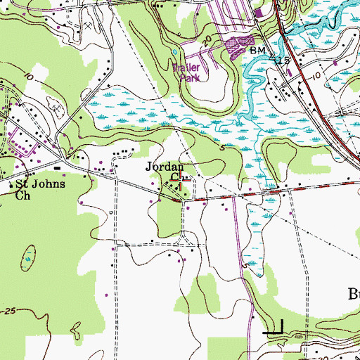 Topographic Map of Jordan Church, SC