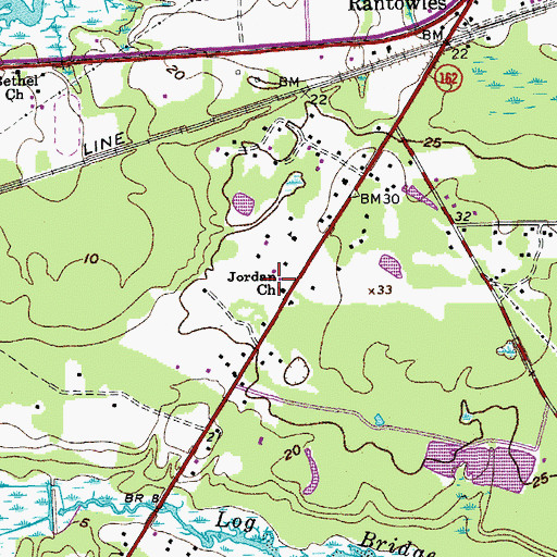 Topographic Map of Jordan Missionary Baptist Church, SC