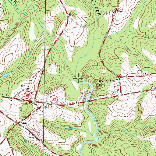 Topographic Map of Jordan Creek, SC