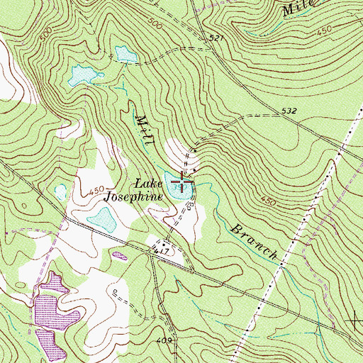 Topographic Map of Lake Josephine, SC