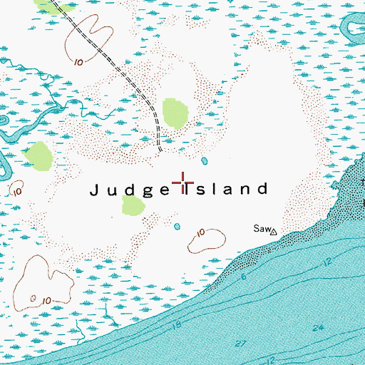 Topographic Map of Judge Island, SC