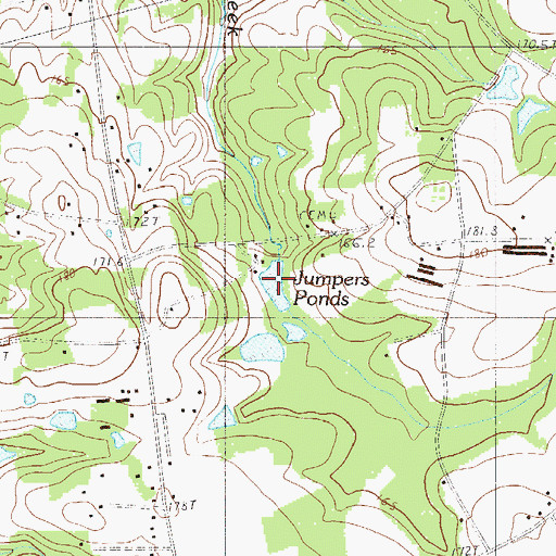 Topographic Map of Jumpers Ponds, SC