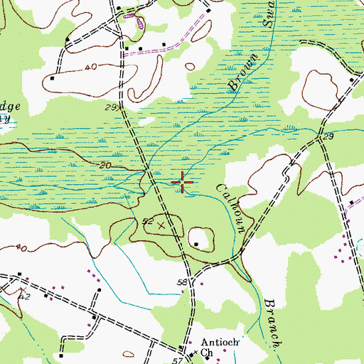 Topographic Map of Juniper Bay, SC