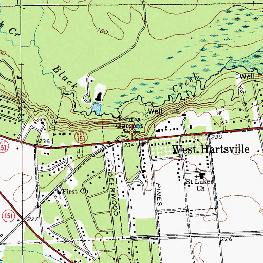 Topographic Map of Kalmia Gardens, SC