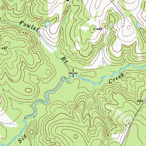 Topographic Map of Kate Fowler Branch, SC