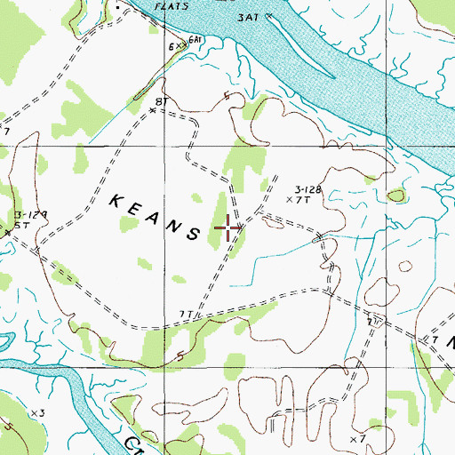 Topographic Map of Keans Neck, SC