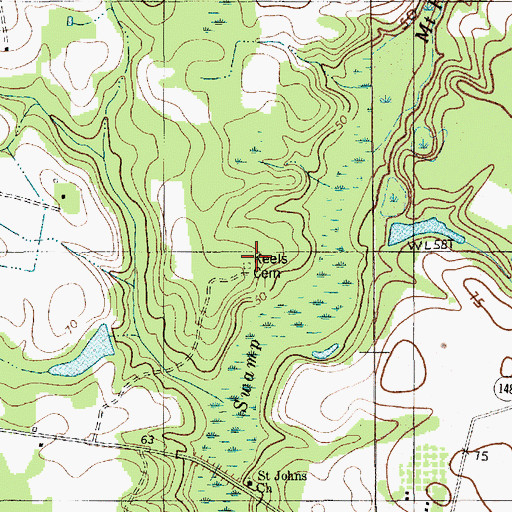 Topographic Map of Keels Cemetery, SC