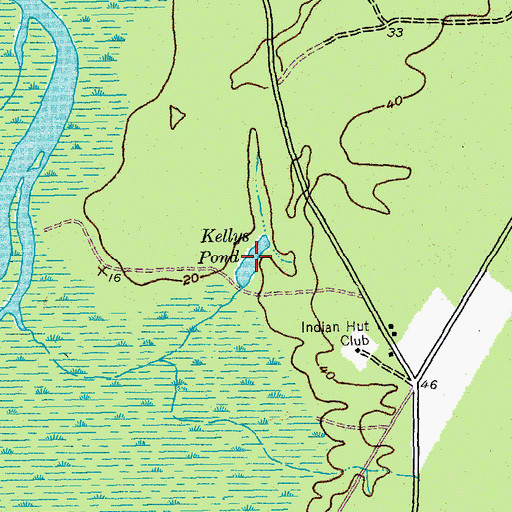 Topographic Map of Kellys Pond, SC