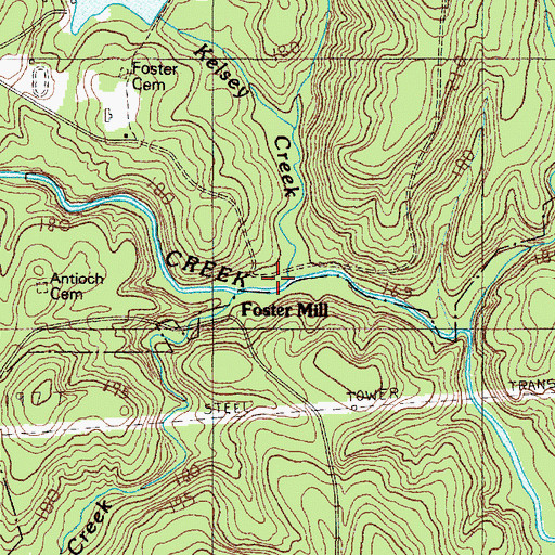 Topographic Map of Kelsey Creek, SC