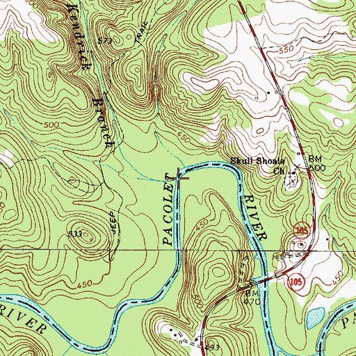 Topographic Map of Kendrick Branch, SC