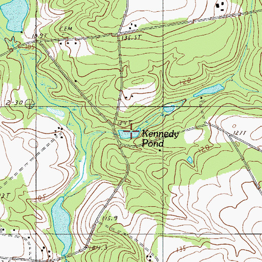 Topographic Map of Kennedy Pond, SC
