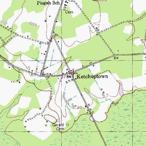 Topographic Map of Ketchuptown, SC