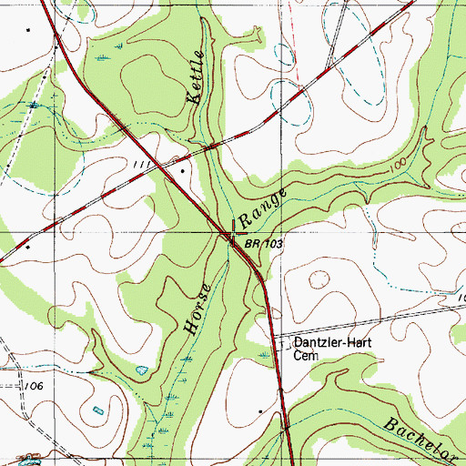 Topographic Map of Kettle Branch, SC