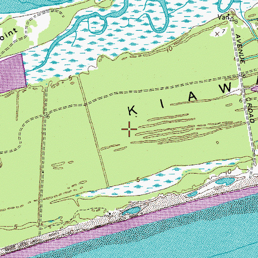 Topographic Map of Kiawah Island, SC