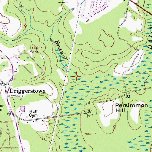 Topographic Map of King Branch, SC