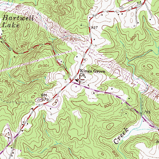 Topographic Map of Kings Grove Church, SC