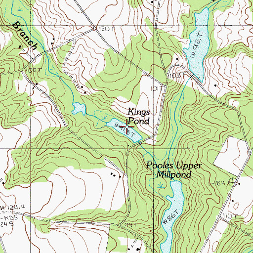 Topographic Map of Kings Pond, SC