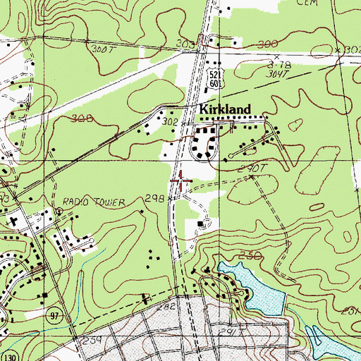 Topographic Map of Kirkland, SC