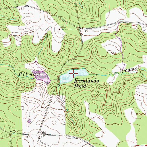 Topographic Map of Kirklands Pond, SC
