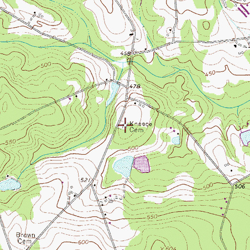 Topographic Map of Kneece Cemetery, SC