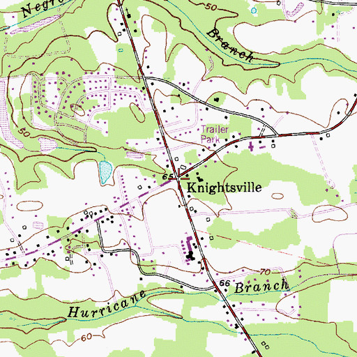 Topographic Map of Knightsville, SC