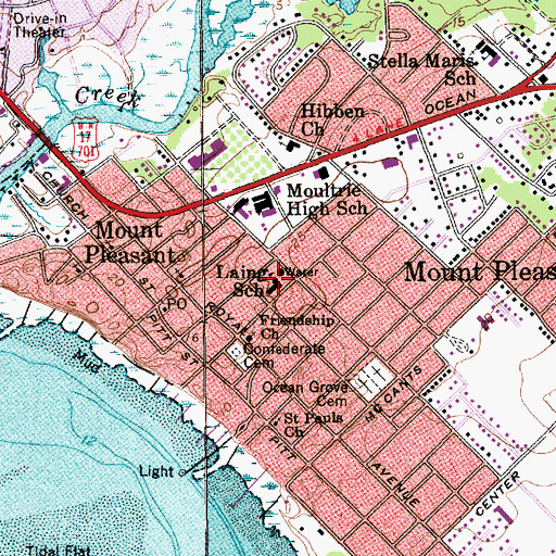 Topographic Map of Laing Elementary School, SC