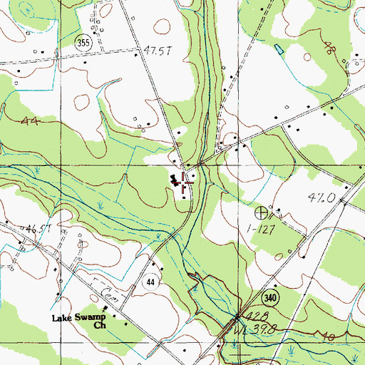 Topographic Map of Lake Swamp School, SC
