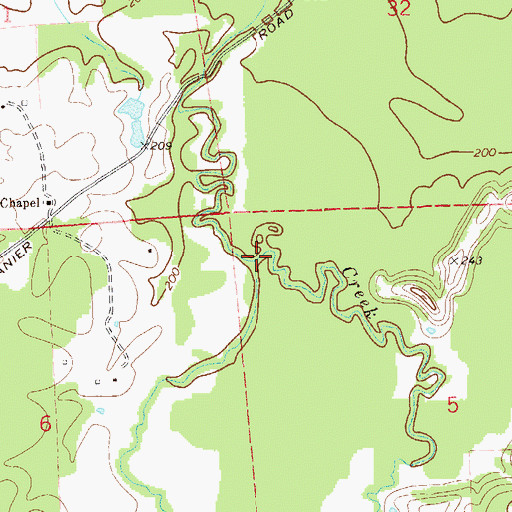 Topographic Map of Mathews Slough, AL