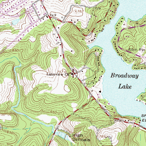 Topographic Map of Lakeview Church, SC