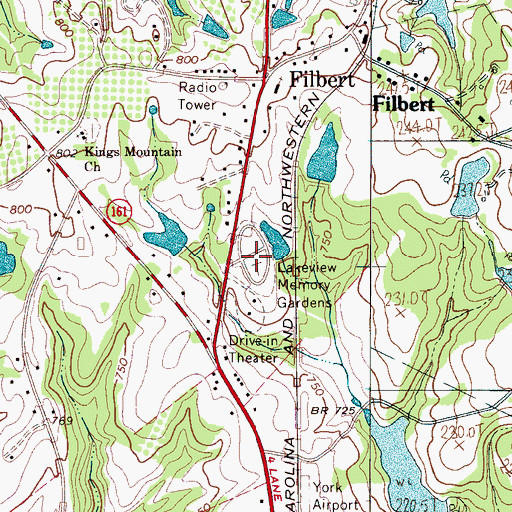 Topographic Map of Lakeview Memory Gardens, SC