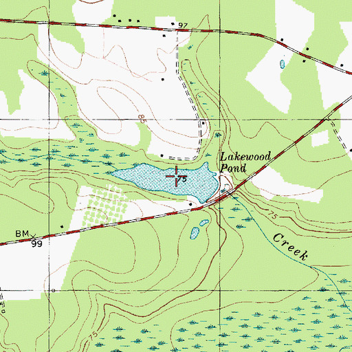 Topographic Map of Lakewood Pond, SC