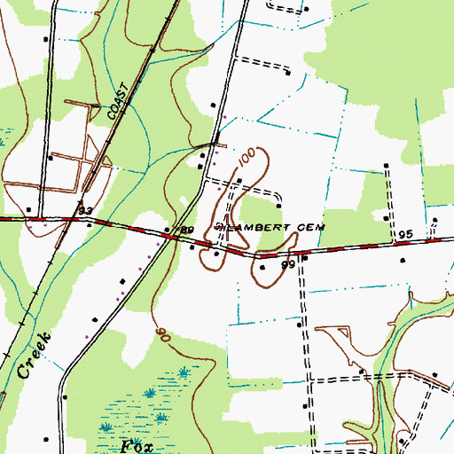 Topographic Map of Lambert Cemetery, SC