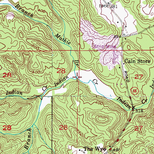 Topographic Map of Mathie Branch, AL