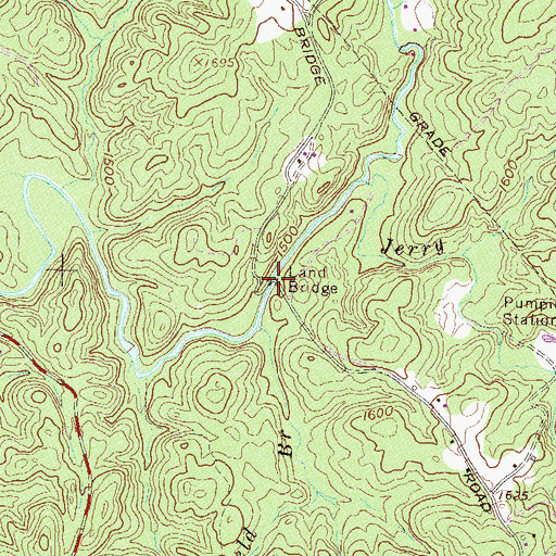 Topographic Map of Land Bridge, SC