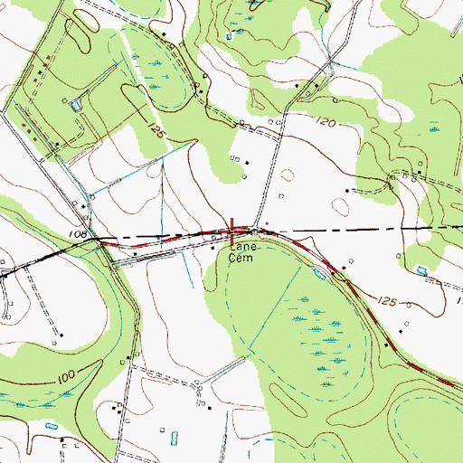 Topographic Map of Lane Cemetery, SC