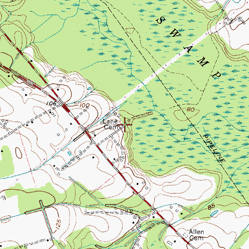 Topographic Map of Lane Cemetery, SC