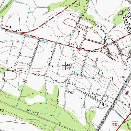 Topographic Map of Lane Cemetery, SC